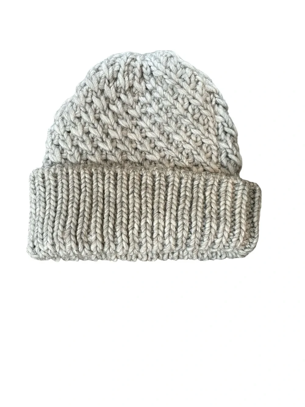 Cappellificio Fiorentino Alpaca Wool Chunky Knit Beanie Gray Made in Italy